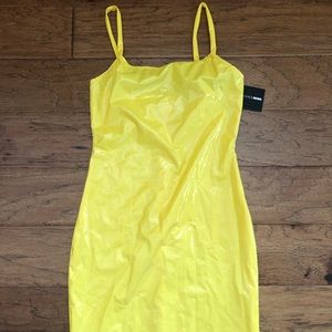 Yellow latex dress
